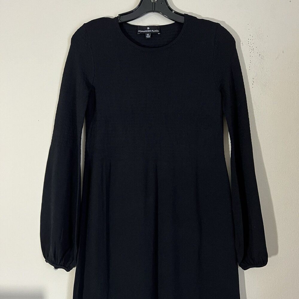Pomander Place Tuckernuck Black Double Knit Lennox Sweater Maxi Dress XS NEW - Picture 3 of 9